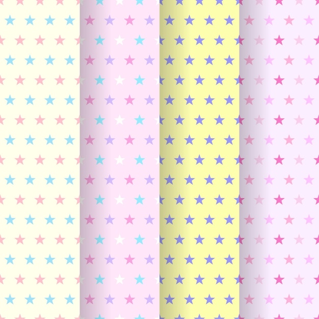 colección de patrones sin fisuras de color pastel estrella