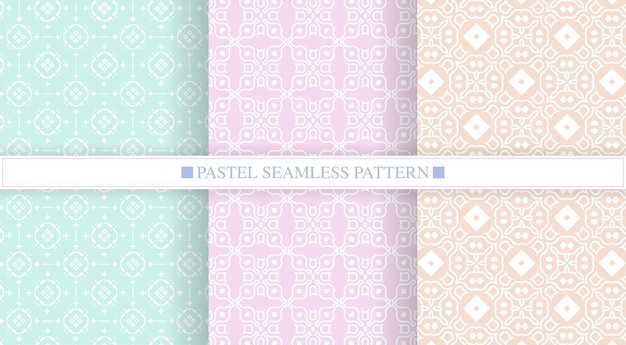 Colección de patrones sin fisuras de color pastel