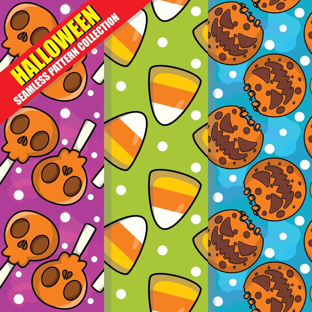 Colección de patrones sin fisuras de Halloween