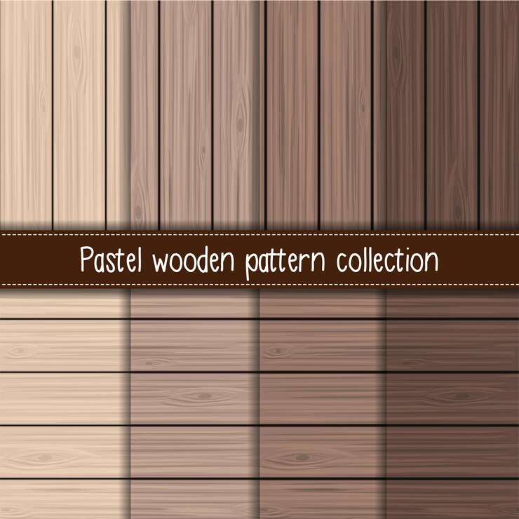 Vector colección de patrones sin fisuras de madera marrón degradado