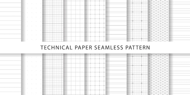 Colección de patrones sin fisuras de papel técnico