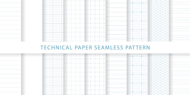 Colección de patrones sin fisuras de papel técnico