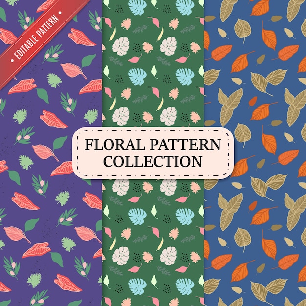 Colección de patrones florales V1