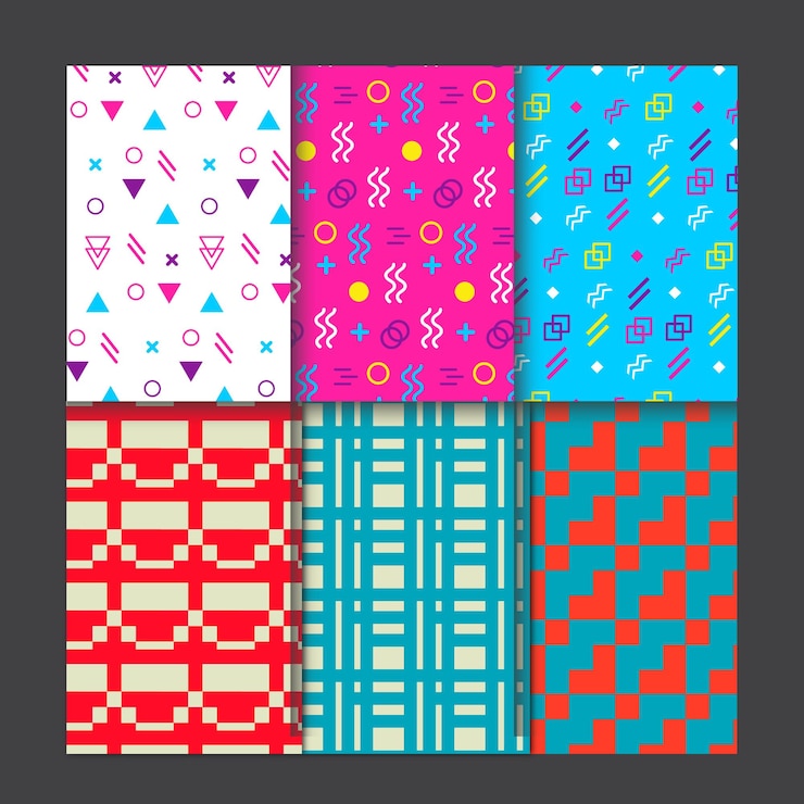 Vector colección de patrones geométricos sin costuras a rayas