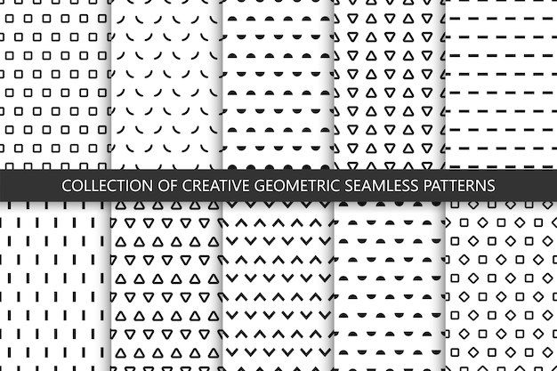 Colección de patrones geométricos sin fisuras diseño minimalista Fondos simples abstractos