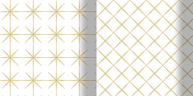 Colección de patrones geométricos minimalistas dorados sin costuras