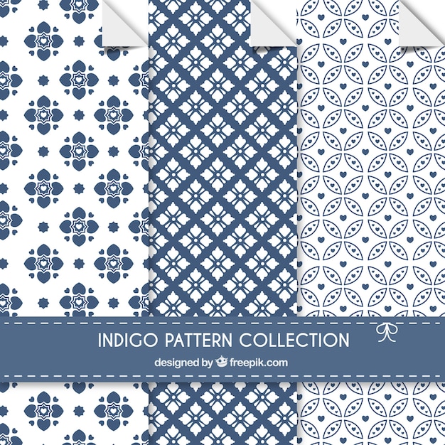 Colección de patrones indigo  