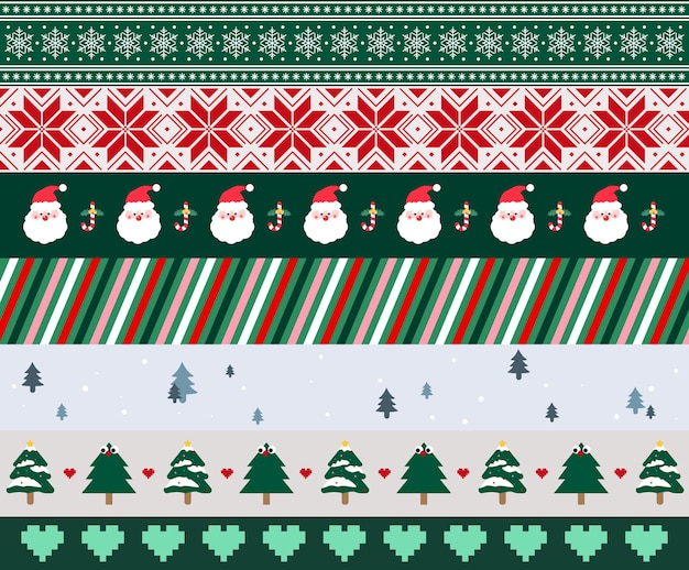 Una colección de patrones lindos y bonitos que salieron para la ilustración de Navidad establece el corazón del árbol