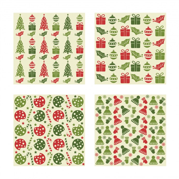 Vector colección de patrones de navidad