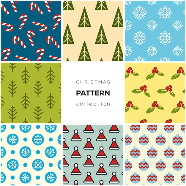 Vector colección de patrones de navidad