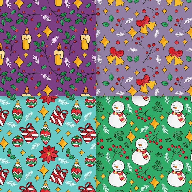 Vector colección de patrones navideños
