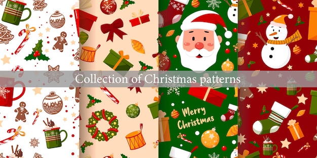 Colección de patrones navideños.