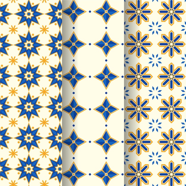 Colección de patrones ornamentales árabes