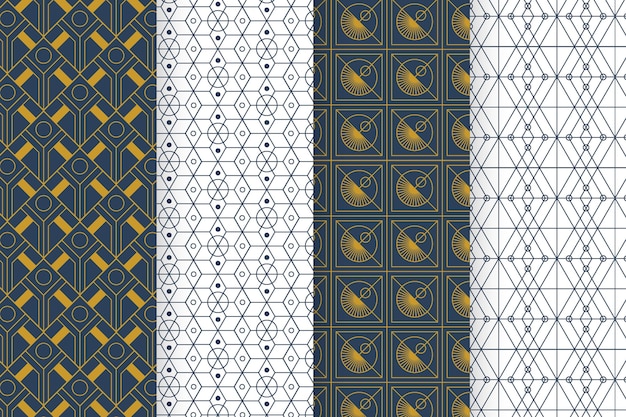 Colección de patrones planos art deco