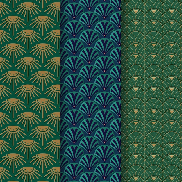 Colección de patrones planos art deco