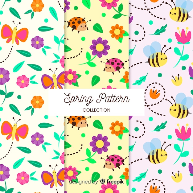 Colección de patrones de primavera
