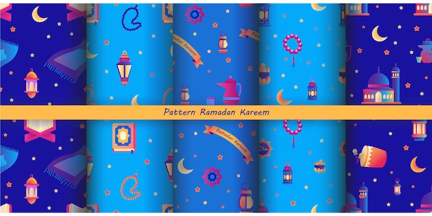 Vector colección de patrones de ramadán kareem