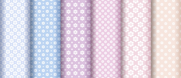 Colección de patrones de textura de flor abstracta