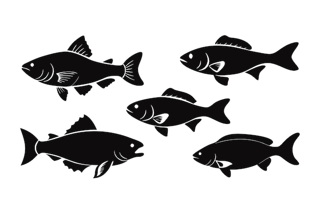 una colección de peces uno de los cuales tiene la palabra pez en él