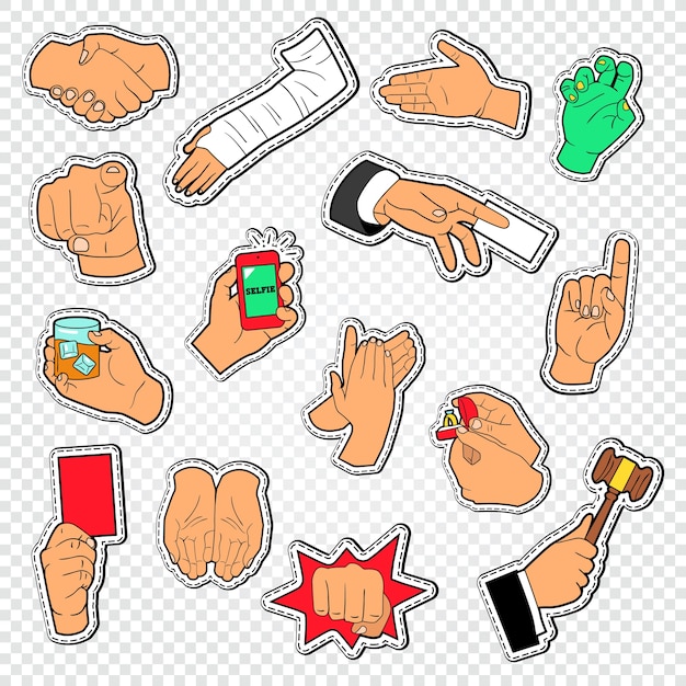 Colección de pegatinas de colores