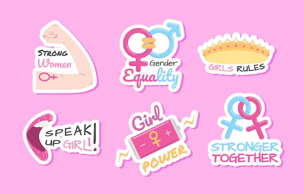 Colección de pegatinas para el Día de la Mujer