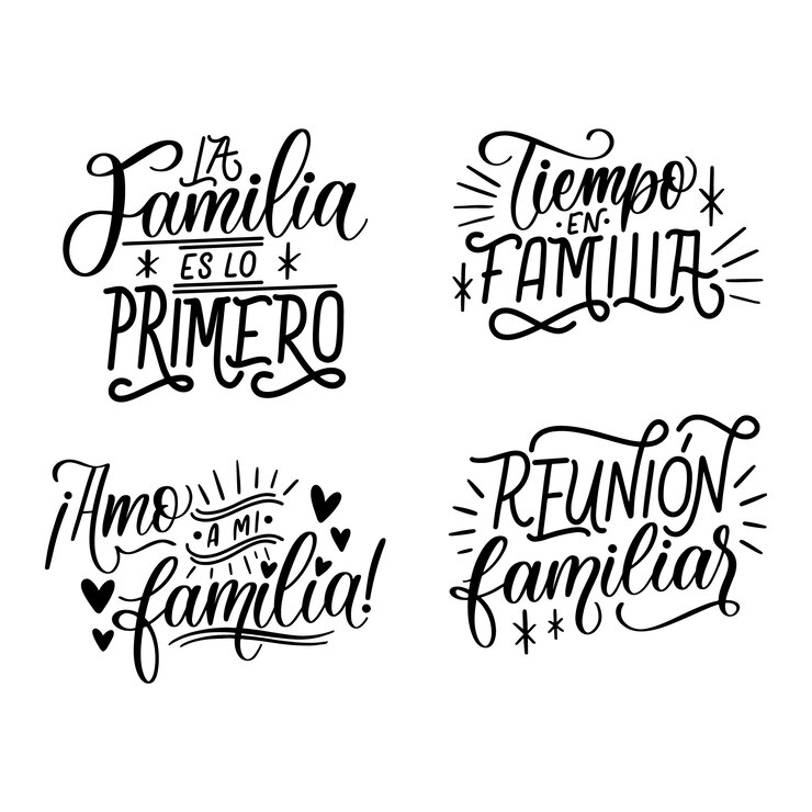 Vector colección de pegatinas familiares con letras
