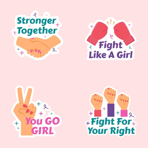 Colección de pegatinas de feminismo