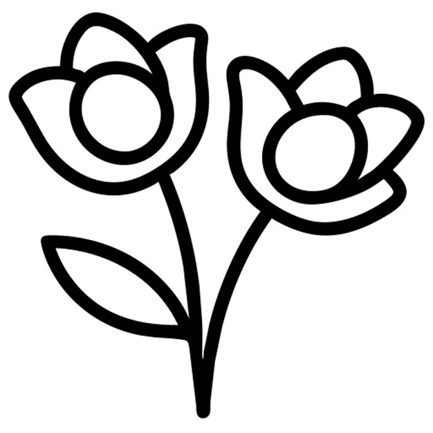 colección de pegatinas de flores en fondo blanco chibi estilo lindo contorno agudo separado cada elemento