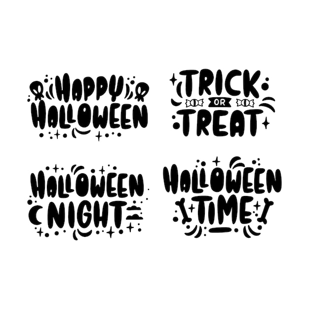 Vector colección de pegatinas de letras de halloween