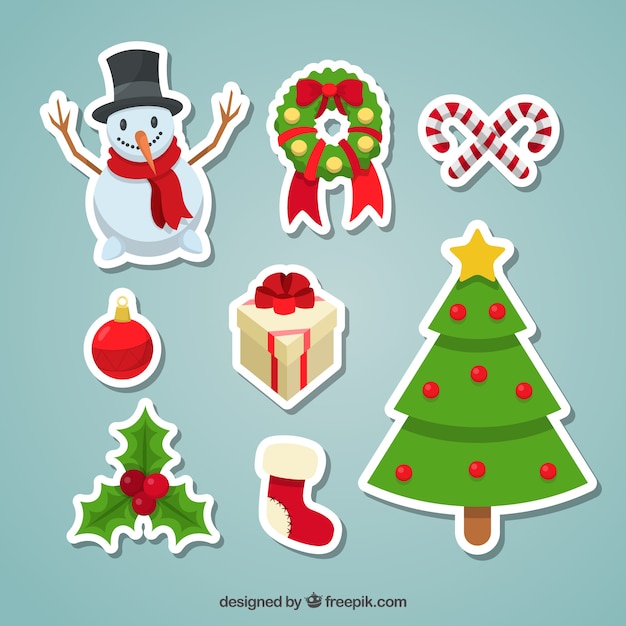 Colección de pegatinas navideñas