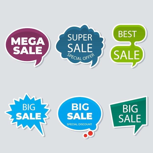 una colección de pegatinas con la palabra super venta en ellos