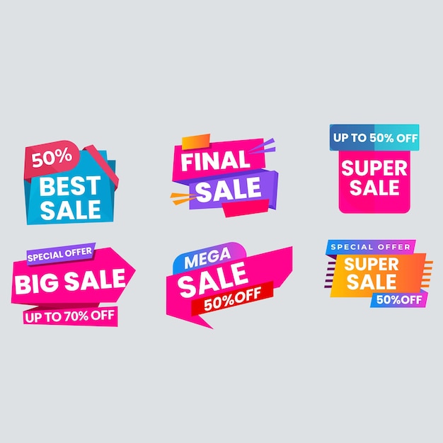 una colección de pegatinas con las palabras super venta