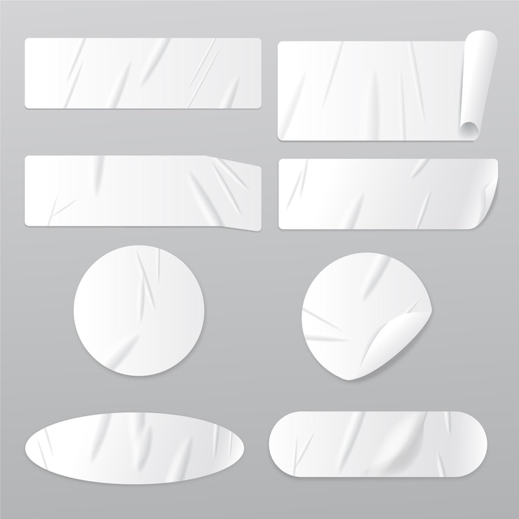 Vector colección de pegatinas de papel realistas