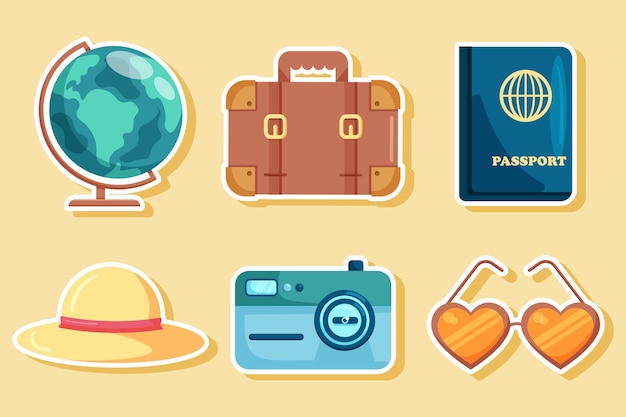 Colección de pegatinas de viaje