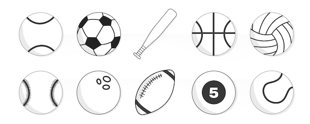 Colección de pelotas deportivas