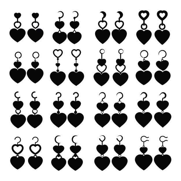 Colección de pendientes de corazón