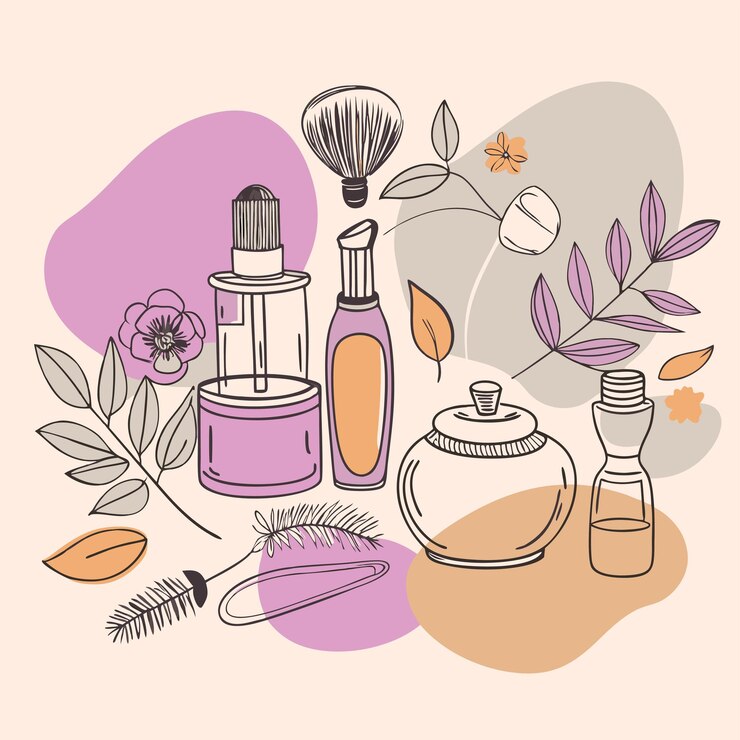 una colección de perfumes y flores incluyendo uno que dice quot perfume quot