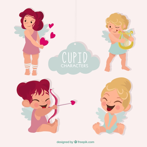 Colección de personajes adorables de cupido