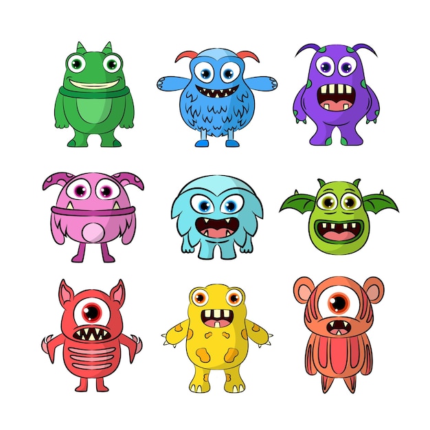 Vector colección de personajes de monstruos