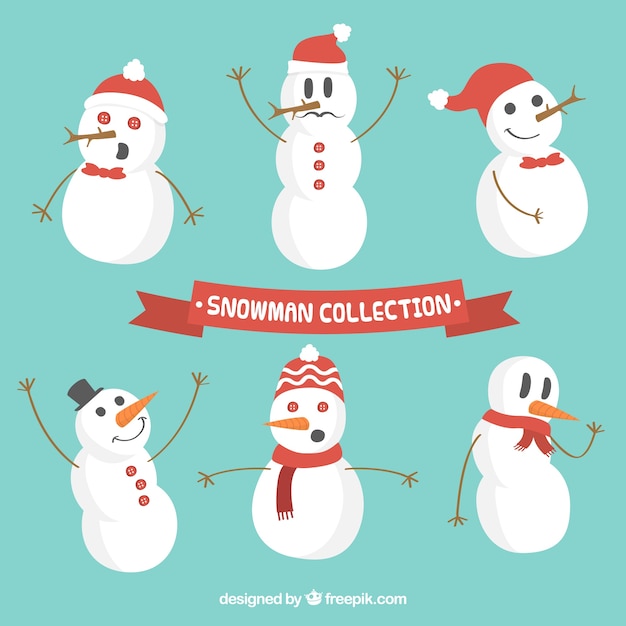 Colección de personajes de muñeco de nieve