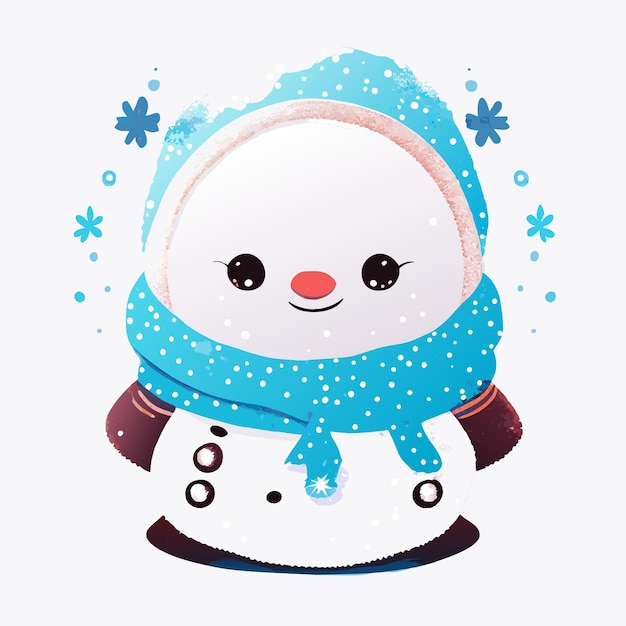 Vector colección de personajes navideños de oso nevado de invierno en acuarela