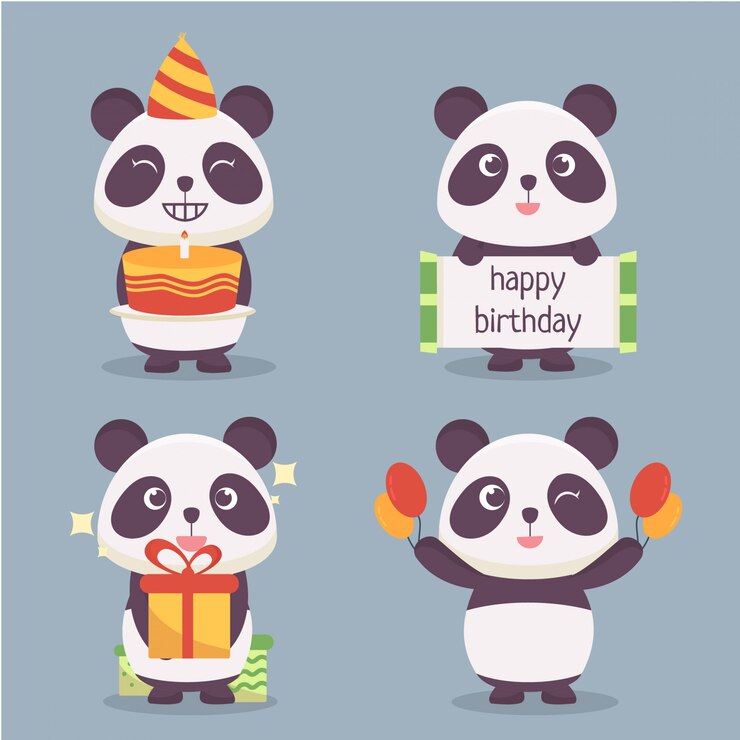 Vector colección de personajes panda