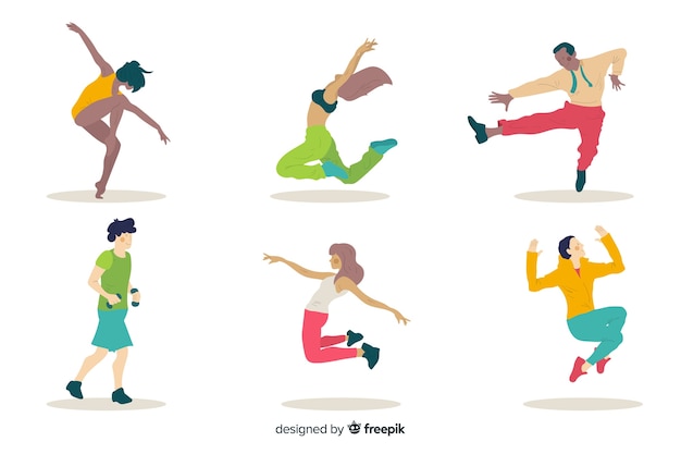 Colección de personas bailando