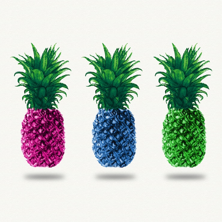 Vector colección de piñas multicolor