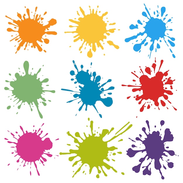 Colección de pinceladas acrílicas pintadas a mano