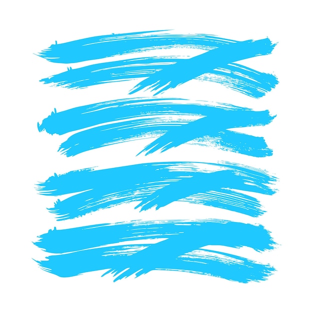 Colección de pinceladas creativas Vector dibujado a mano en fondo blanco