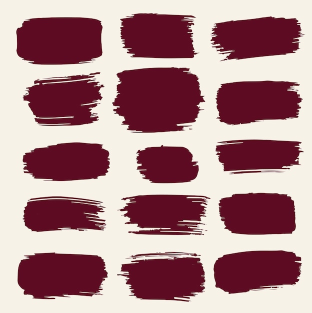 Colección de pinceladas dibujadas a mano en vector