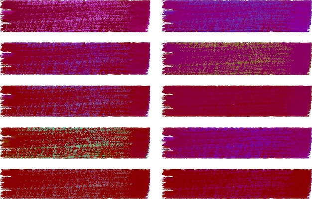 Colección de pinceladas de paleta de colores púrpura brillante