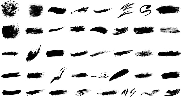 Colección de pinceladas pintadas a mano Tinta abstracta Grunge y elementos de diseño artístico