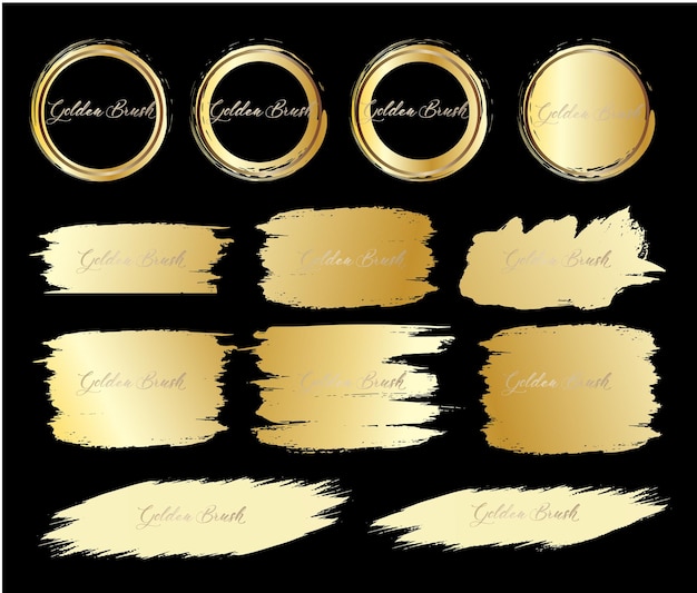 colección de pinceles de oro